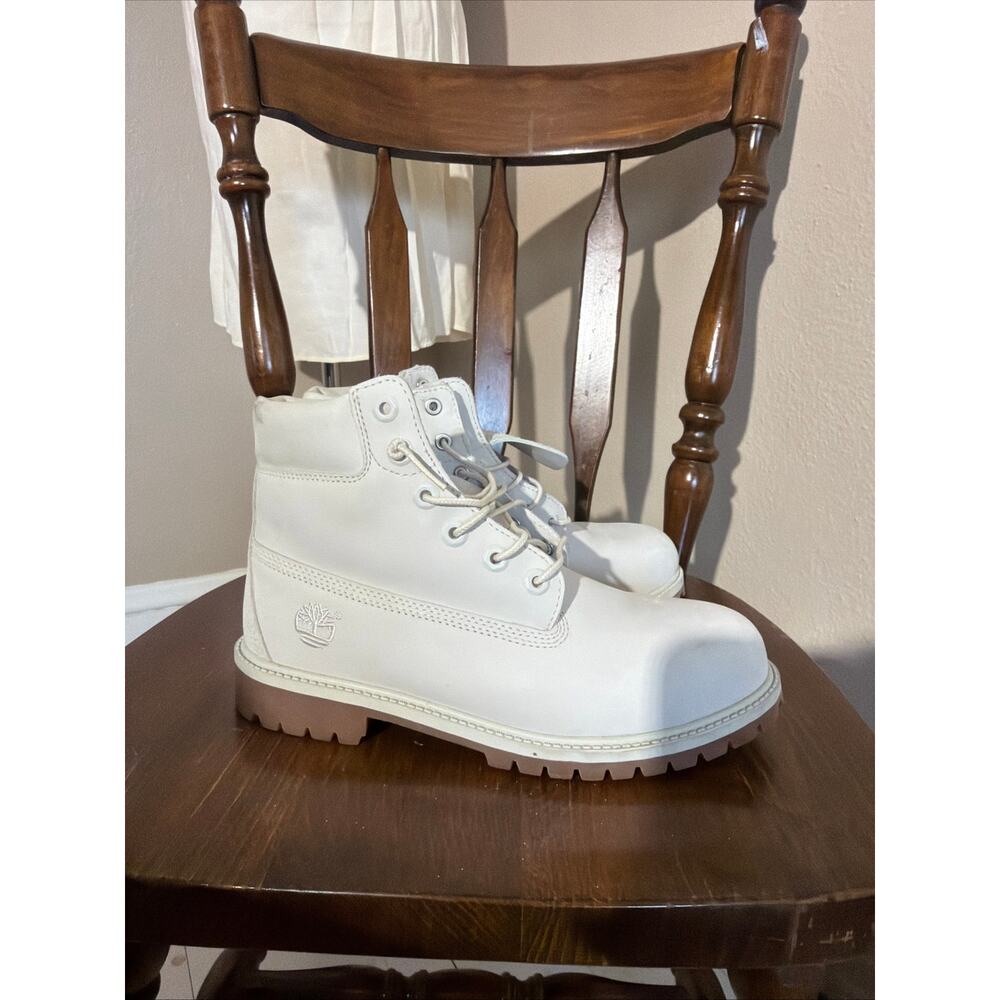Timberland White Leather Waterproof Men's Ankle Boots Lace Up Size 7 - Picture 7 of 7